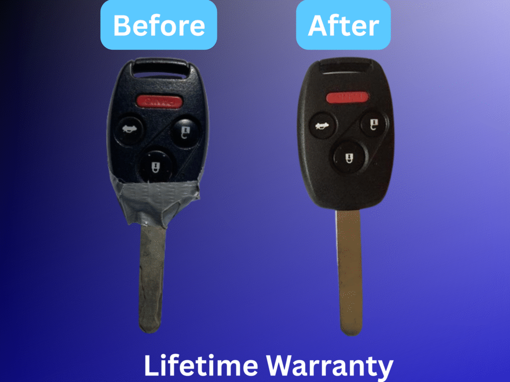 Before & After Broken Honda key fob replacement Lynnewood gardens