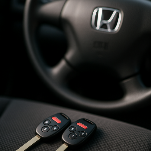 spare Honda key duplication on seat on seat